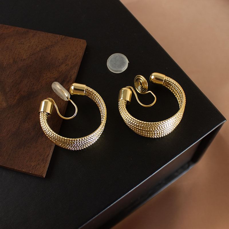 Layered Alloy Earrings Hoop