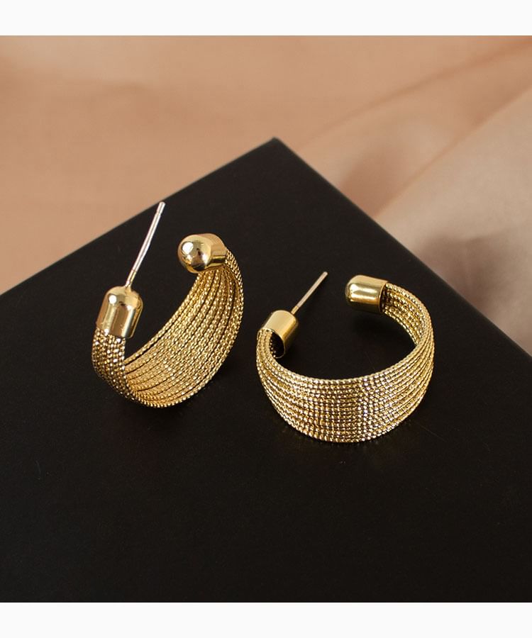 Layered Alloy Earrings Hoop