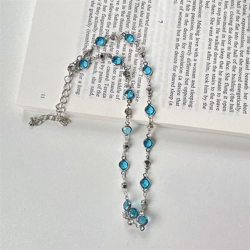 Set: Necklace + Pendant Alloy Faux Choker Butterfly Crystal