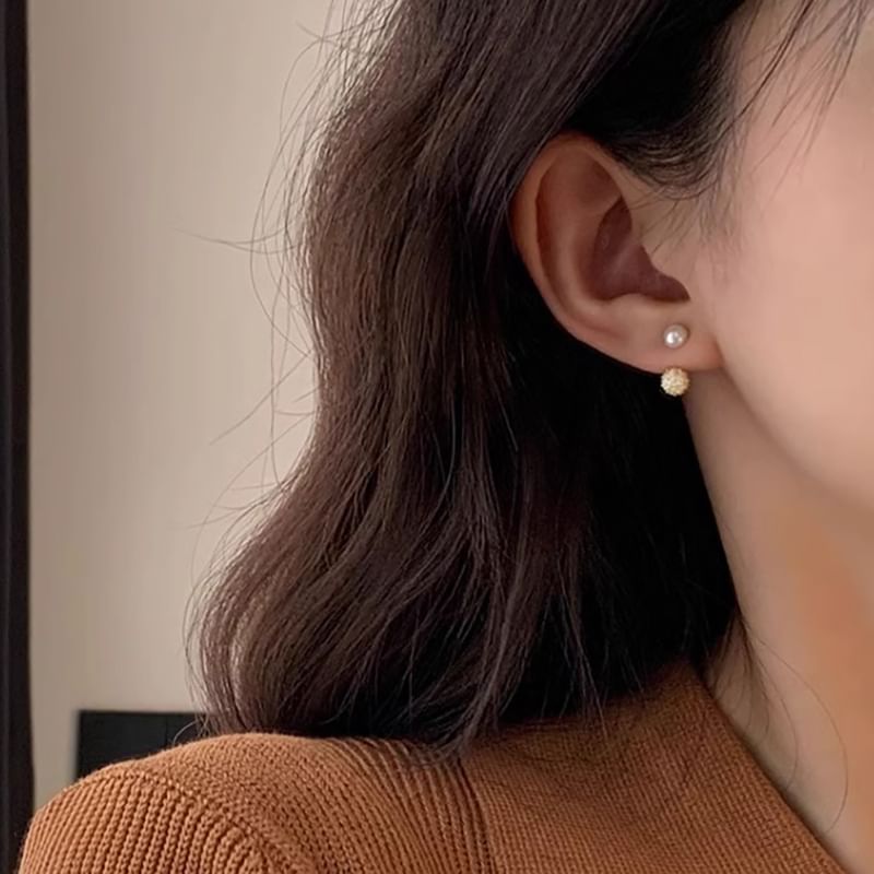 Jacket Ear Faux Pearl Rhinestone