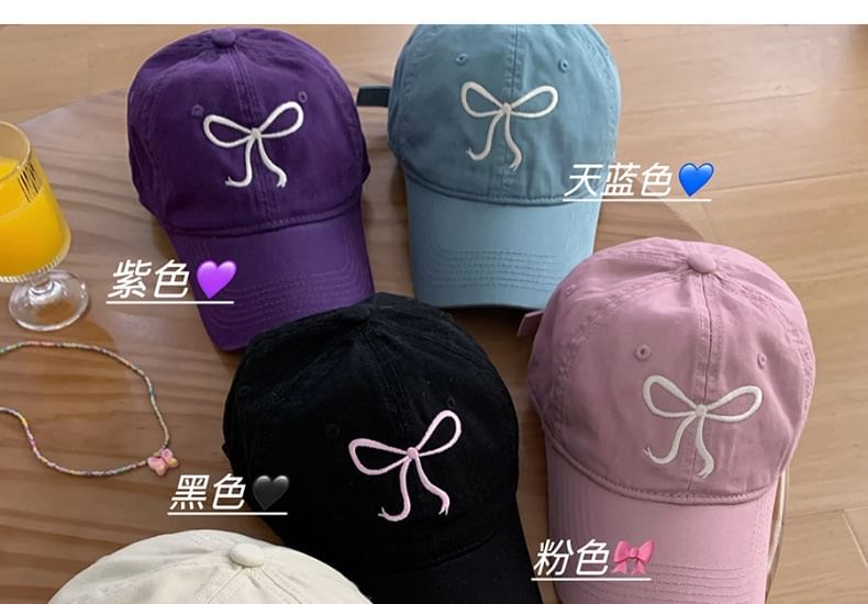 Cap Baseball Embroidered Bow
