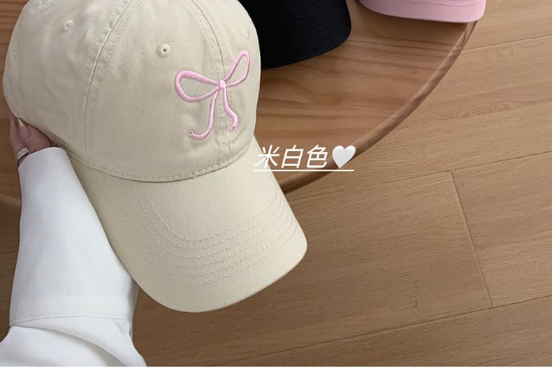Cap Baseball Embroidered Bow