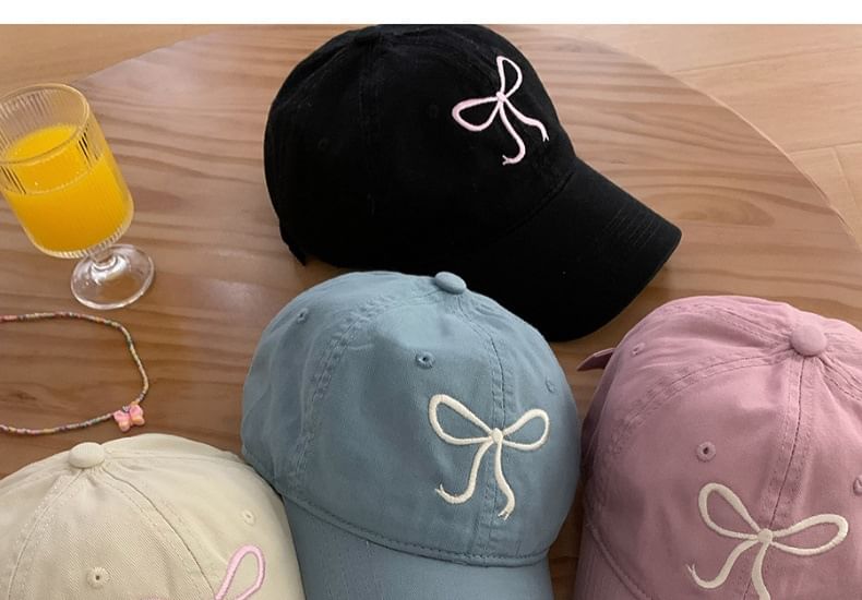 Cap Baseball Embroidered Bow