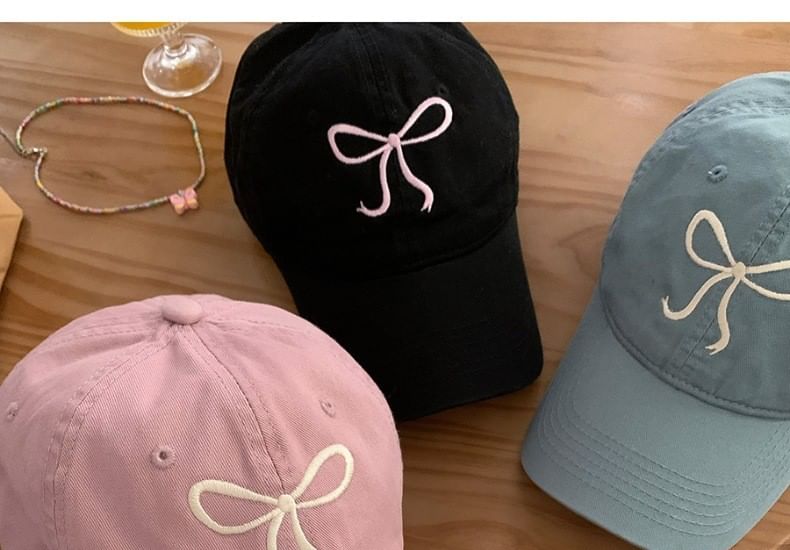 Cap Baseball Embroidered Bow