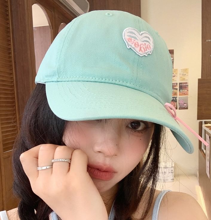 Baseball Cap Heart Applique