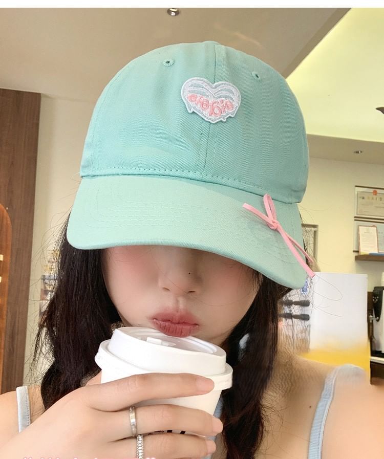 Baseball Cap Heart Applique