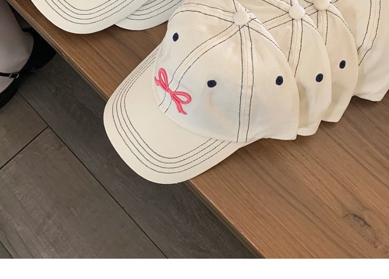 Cap Embroidered Bow Baseball