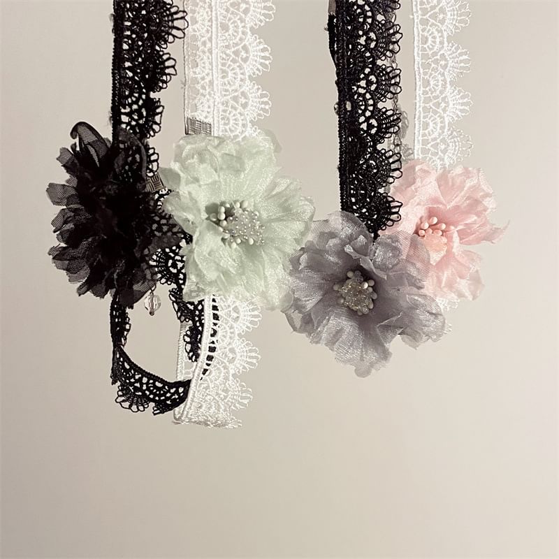 Choker Fabric Floral Lace
