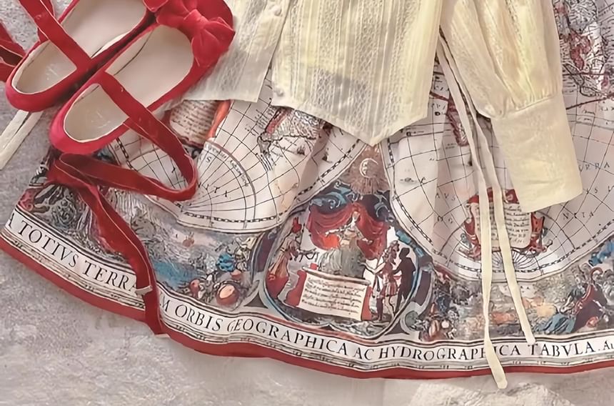 Chemisier Lolita à manches longues et col à volants en dentelle