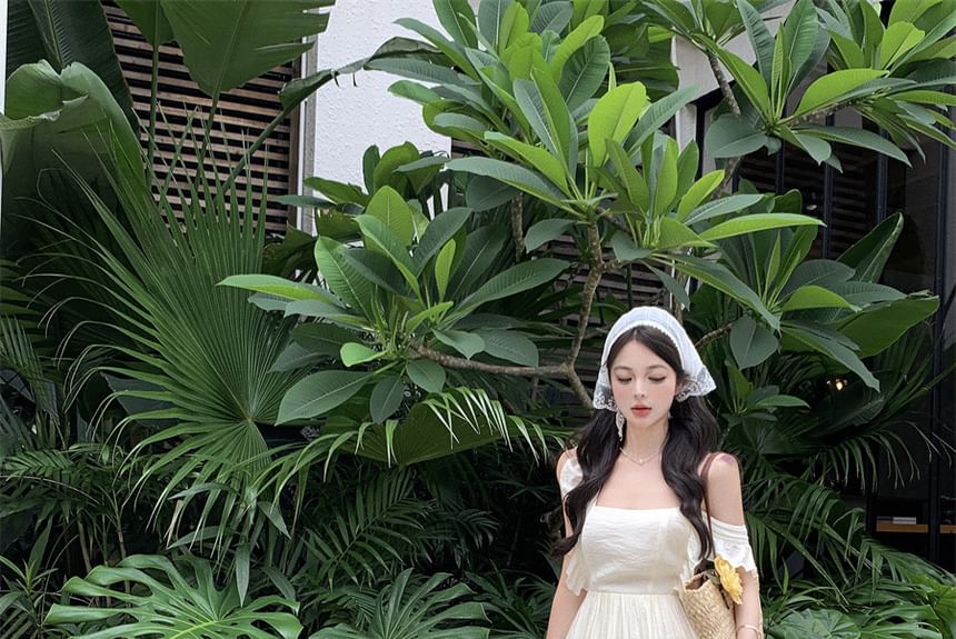 Tie Maxi Spaghetti A-Line Dress Strap Back