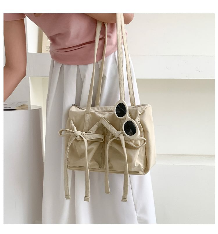 Tote Nylon Bag Accent Plain Bow
