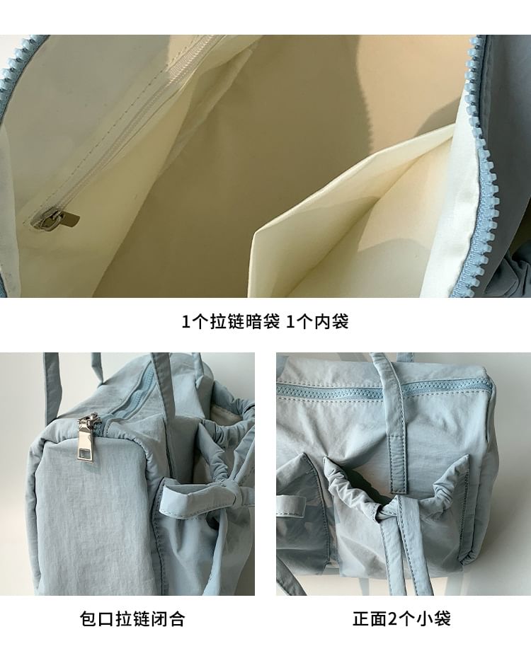 Tote Nylon Bag Accent Plain Bow