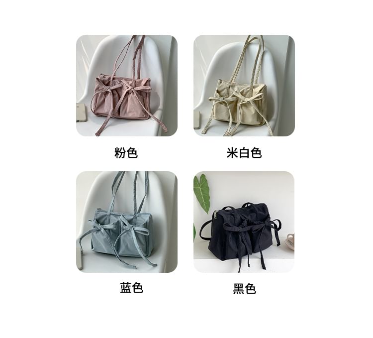 Tote Nylon Bag Accent Plain Bow