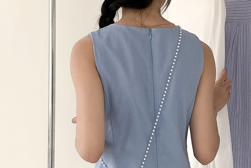 Plain Set: Crossbody Charm Faux + Bag Pearl Leather Strap