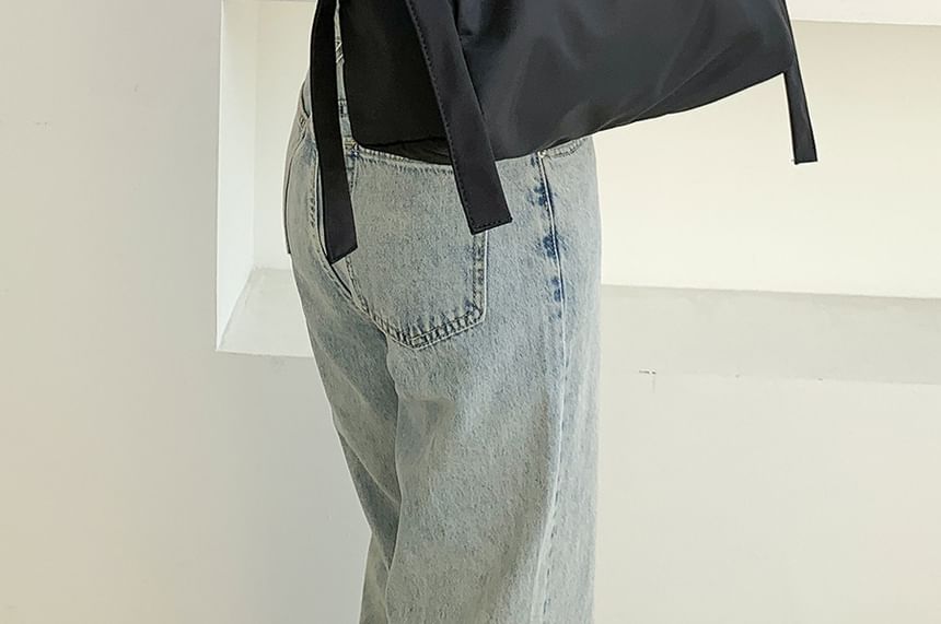 Accent Plain Bag Tote Nylon Bow