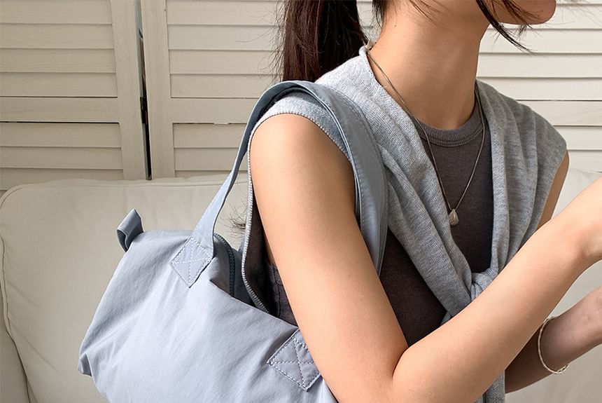 Accent Plain Bag Tote Nylon Bow