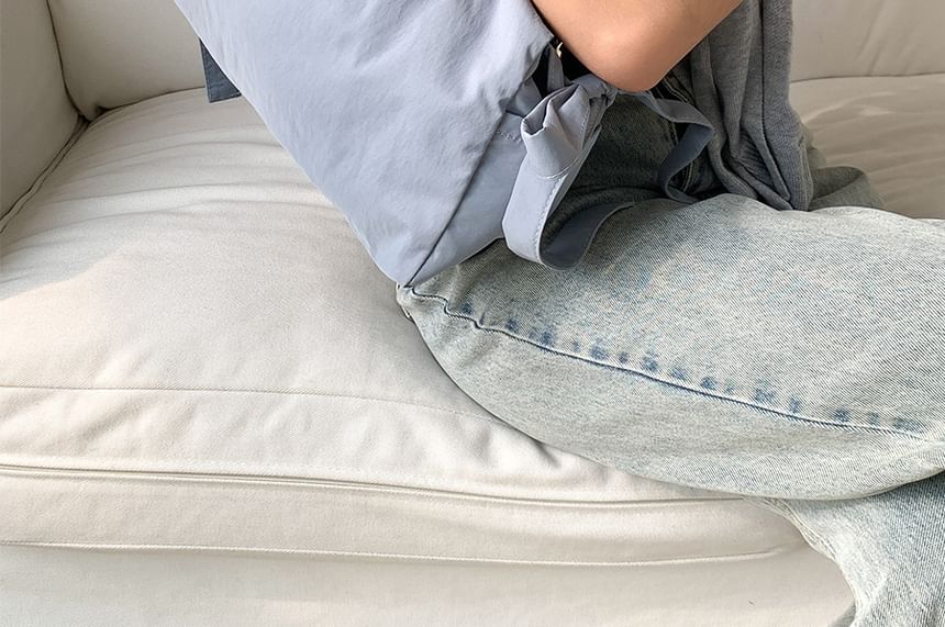 Accent Plain Bag Tote Nylon Bow