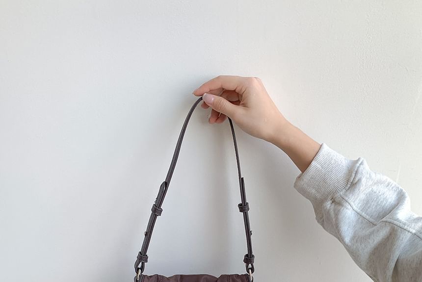 Flap Bag Plain Nylon Tote Buckled