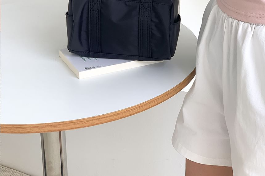 Plain Top Handle Bag Nylon Crossbody