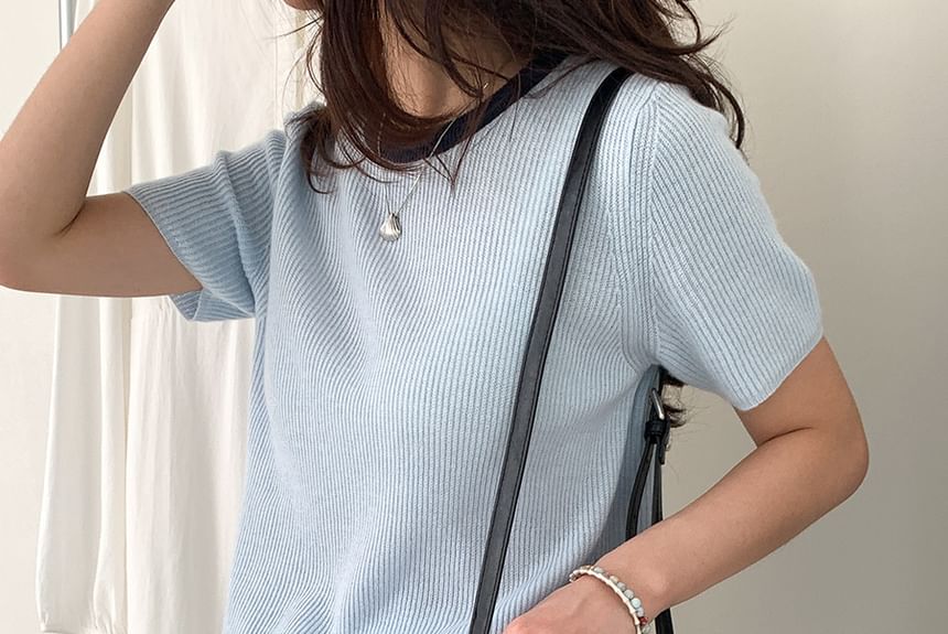 Faux Bowler Bag Plain Leather