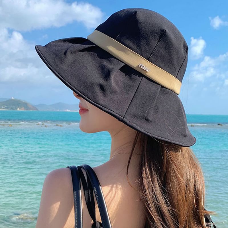 Contrast Bucket Wide Hat Brim Trim
