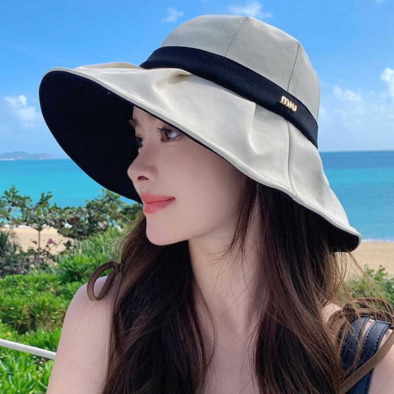 Contrast Bucket Wide Hat Brim Trim