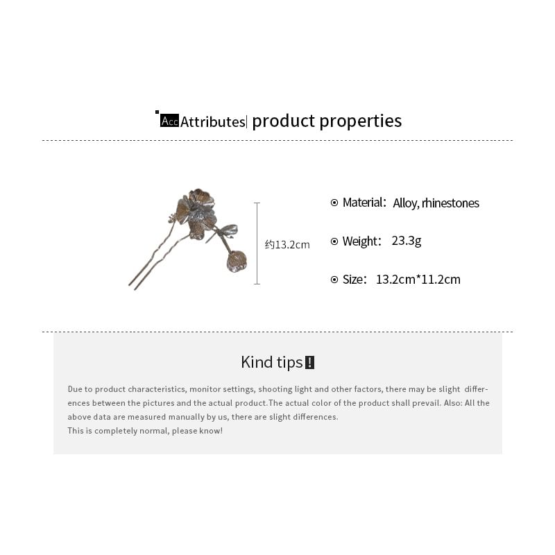 Stick Floral Hair Rhinestone