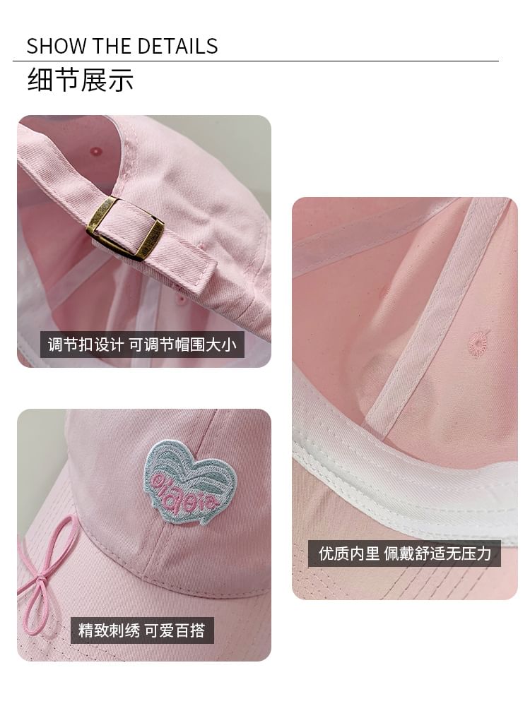 Heart Baseball Embroidered Cap