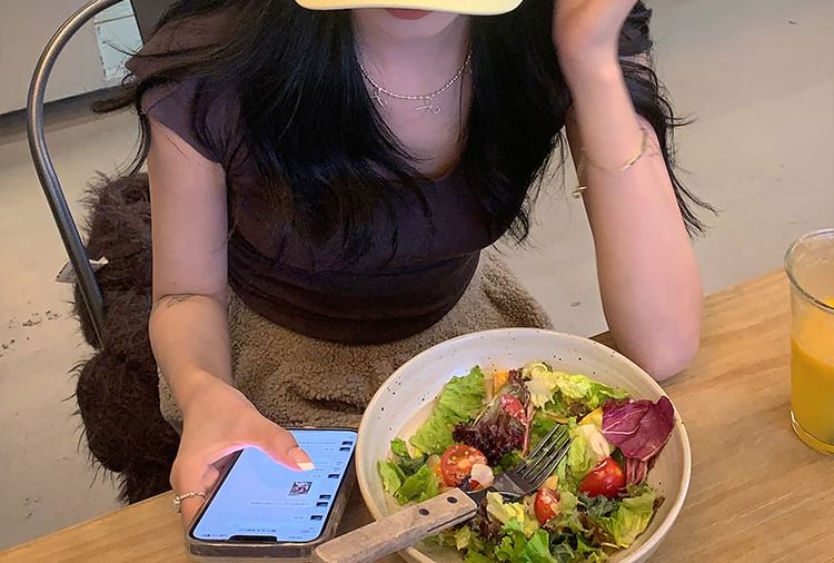 Curved Embroidered Cap Cotton Brim Baseball