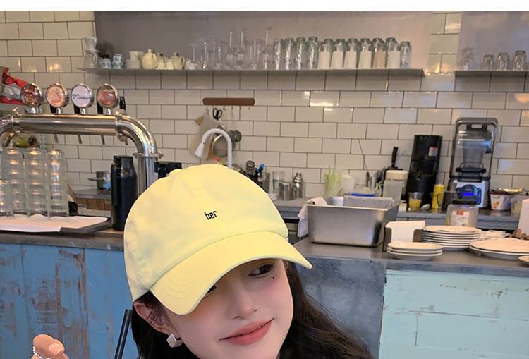 Curved Embroidered Cap Cotton Brim Baseball