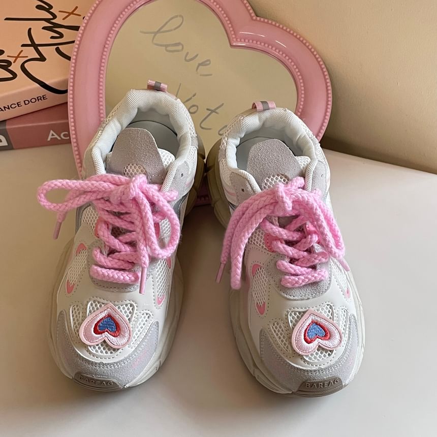 Platform Sneakers With Heart