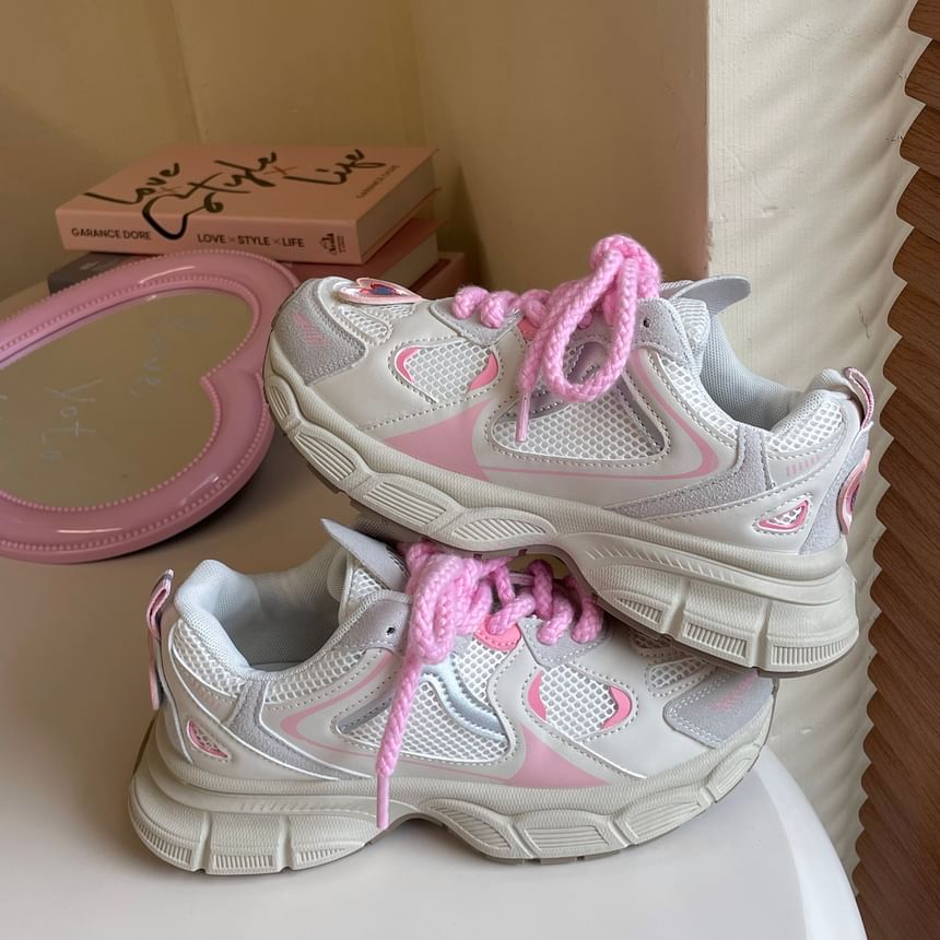 Platform Sneakers With Heart