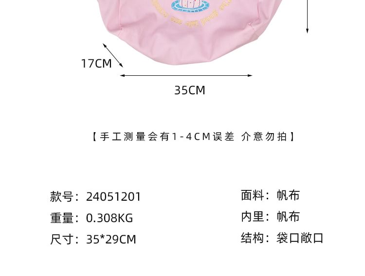 Bestickte Tragetasche aus Canvas