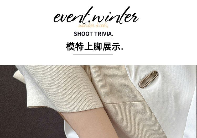 Sandals Loop Chunky Slingback Plain Toe Accent Metal Heel