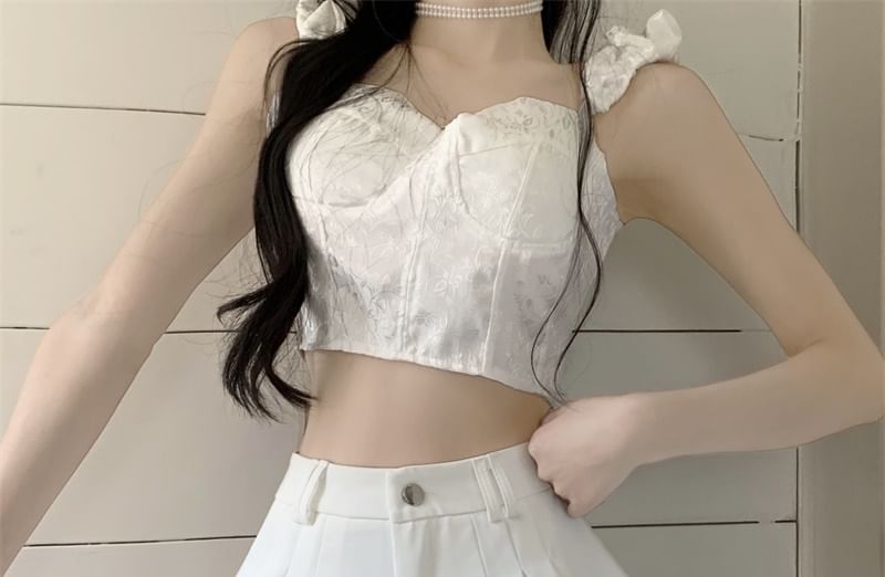Lace High Waist Pleated Plain Panel Shorts