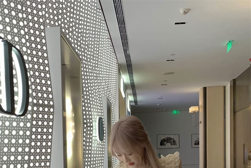 Mini A-Line Dress Plain Ruffle Sleeveless