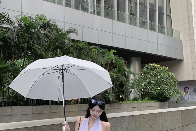 Sleeveless Skirt V-Neck Button-Up Mini High Rise Striped Shirt / Pencil