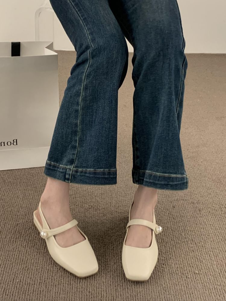 Square Toe Mary Jane Slingback Shoes