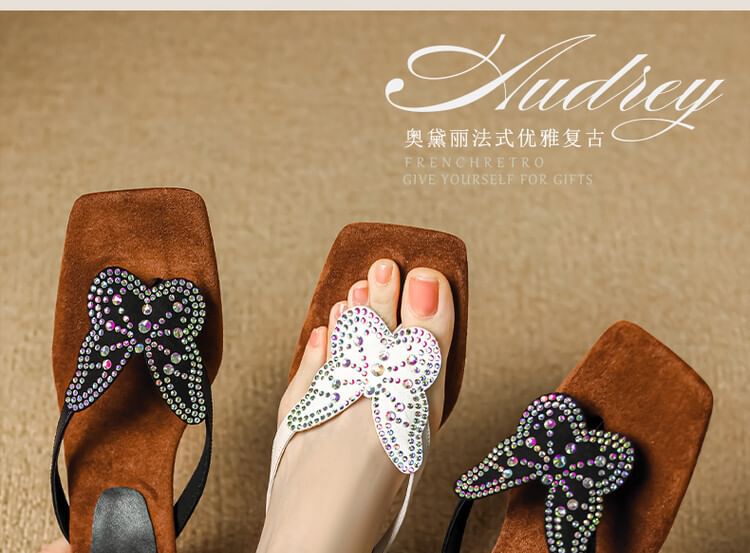 Sandals Butterfly Wedge Thong