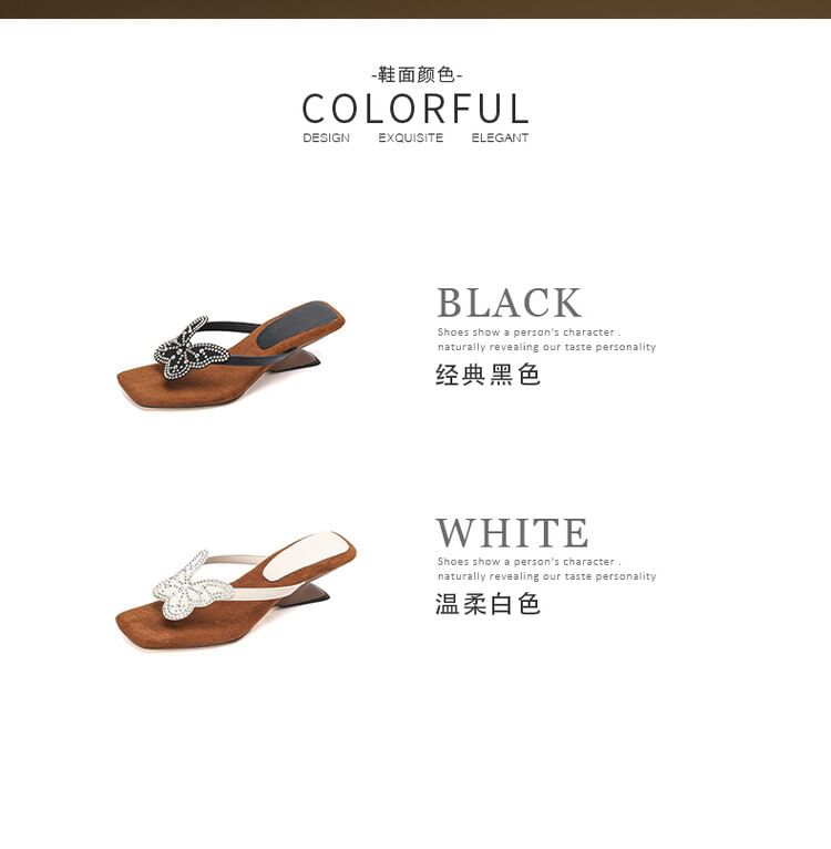 Sandals Butterfly Wedge Thong