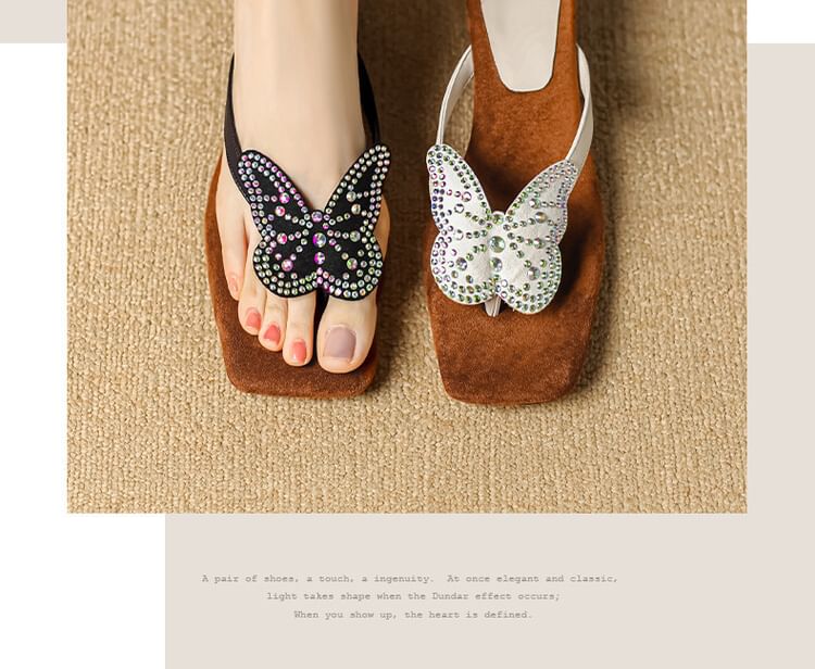 Sandals Butterfly Wedge Thong