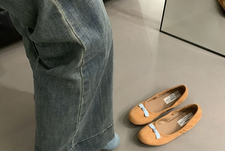 Bow Faux Flats Suede