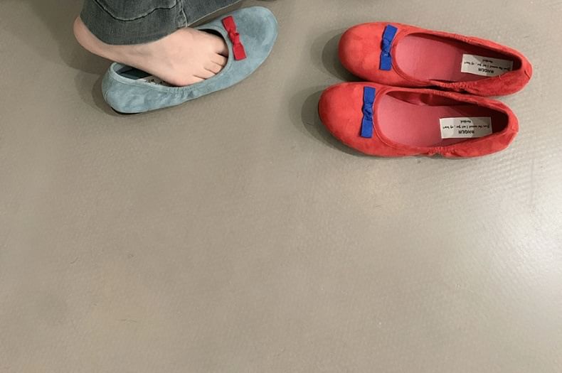 Bow Faux Flats Suede