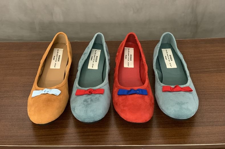 Bow Faux Flats Suede