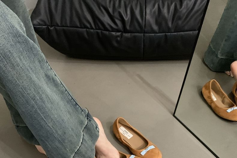 Bow Faux Flats Suede