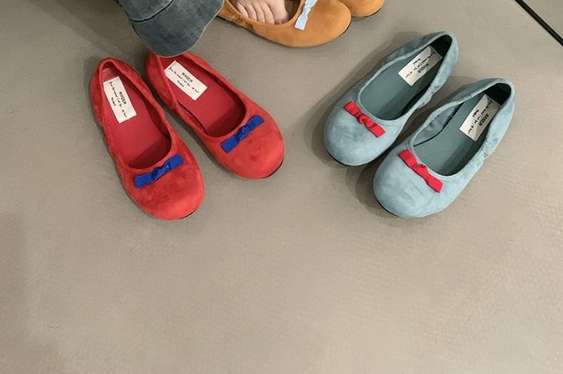 Bow Faux Flats Suede