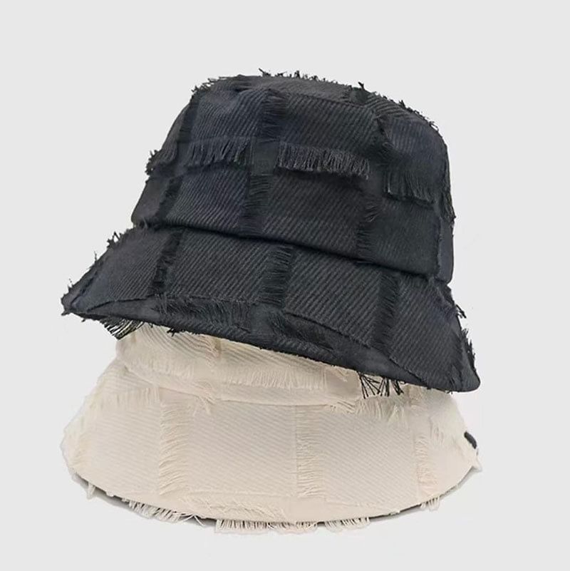 Hat Distressed Bucket Frayed Edge