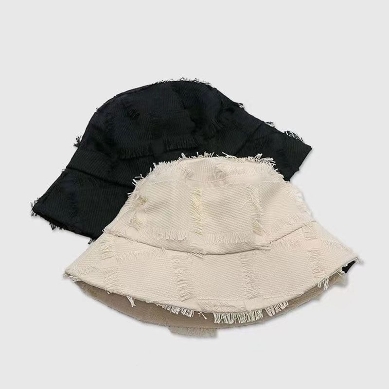 Hat Distressed Bucket Frayed Edge