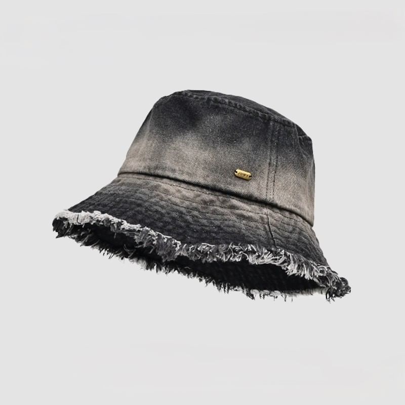 Hat With Bucket Edge Denim Frayed
