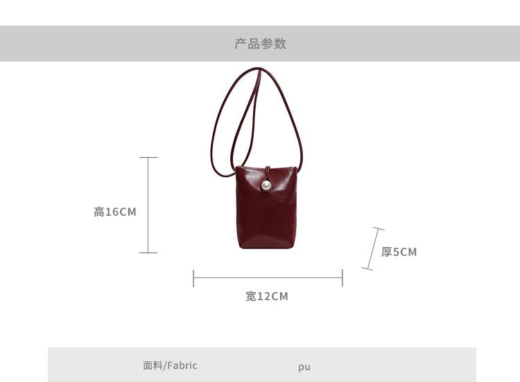 Plain Faux Bag Crossbody Leather